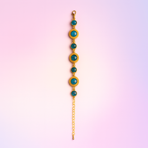 Premium Golden-Turquoise Stone Bracelet – Elegant & Stylish Design for Women