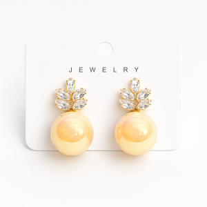 Luxury Women's Golden Pearl & Crystal Stone Earrings – Trendy Premium Jewelry Collection