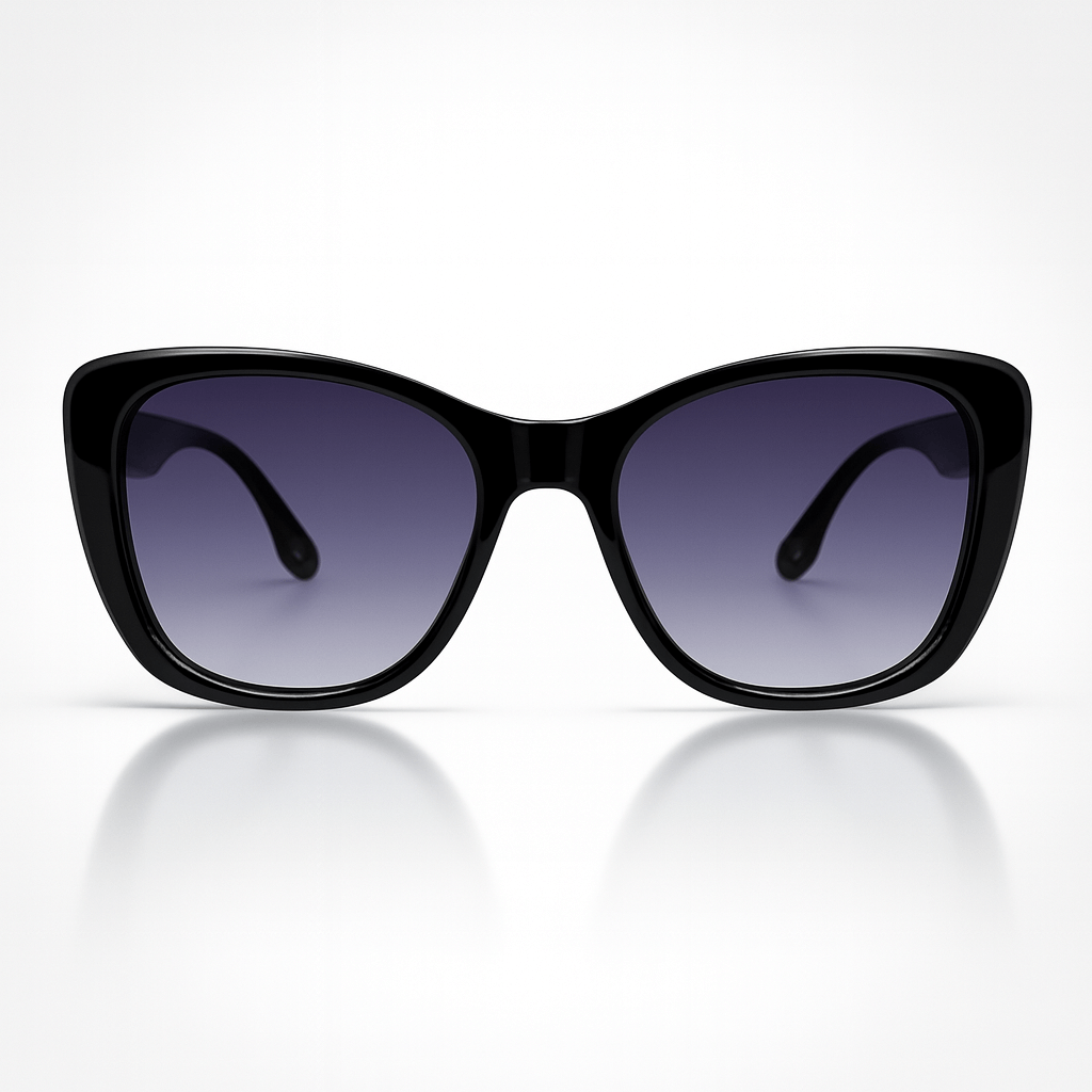 Elegant Luxe Cat-Eye Women Sunglasses (Black & Gold Accent)