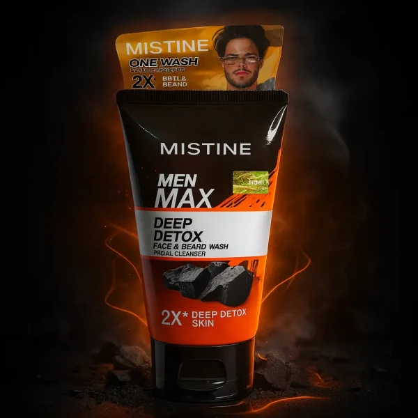 Mistine Men Max Deep Detox – Face & Beard Wash for Men (2X Deep Detox Skin Cleanser) Mistine Men Max Deep Detox – Face & Beard Wash for Men (2X Deep Detox Skin Cleanser)