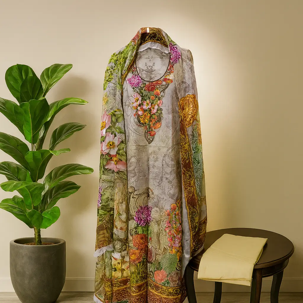 Premium Designer Three Piece – Elegant Floral Collection