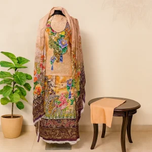 Premium Printed Three Piece Set for Women – Elegant & Comfortable"