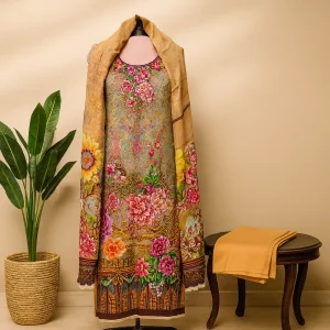 Premium Floral Design Three Piece – Stylish & Comfortable Dress Collection