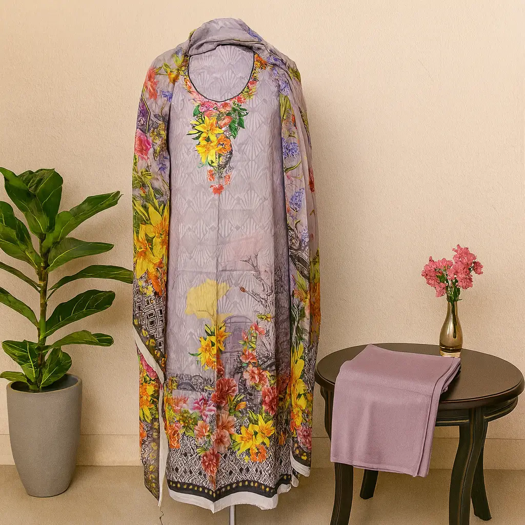 Stylish Floral Printed Three Piece – Premium & Comfortable Look