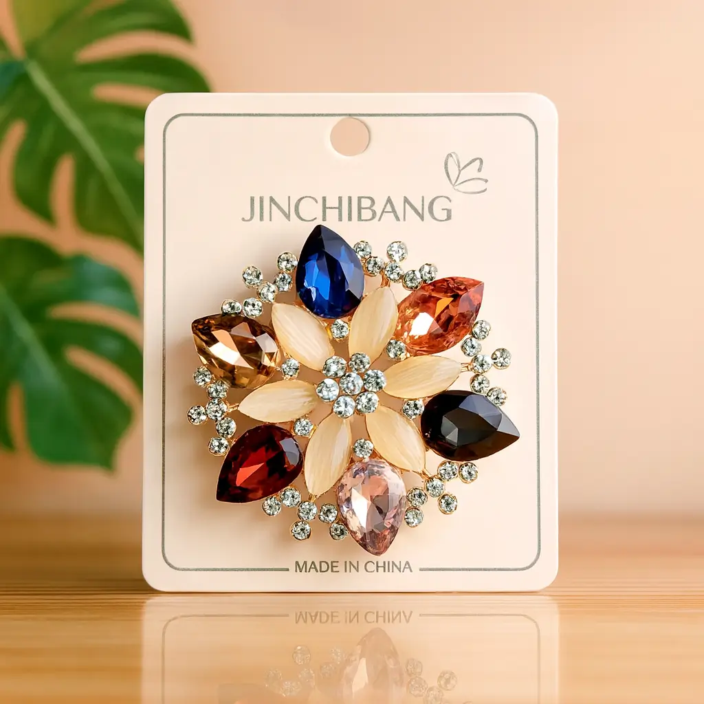 Elegant Flower Design Brooch Pin – Perfect Jewelry Safety Pin for Saree & Burqa